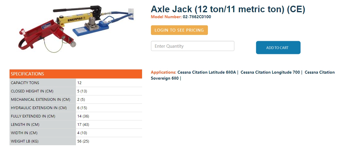 JACK,12 TON AXLE