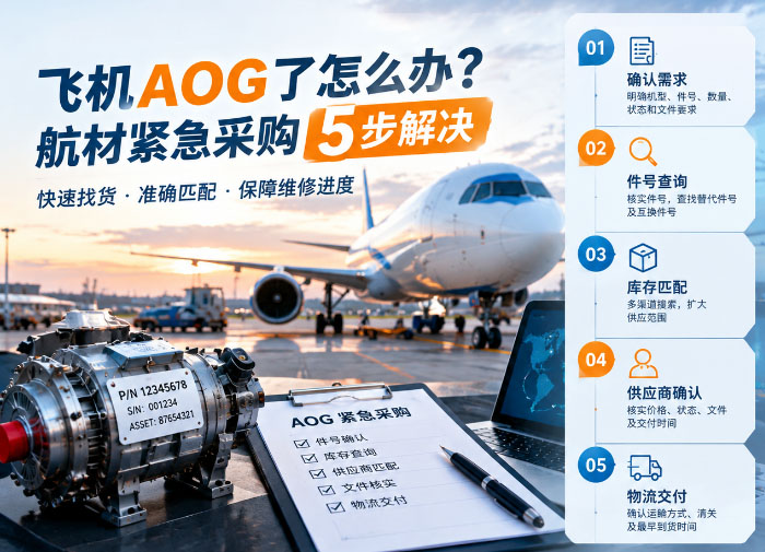 飞机AOG了怎么办？航材紧急采购5步解决